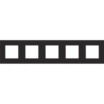 Niko afdekraam 5-voudig Pure black steel coated (161-76005)