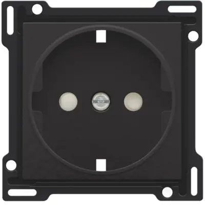 Niko afdekplaat voor wandcontactdoos randaarde kindveilig piano black coated (200-66901)