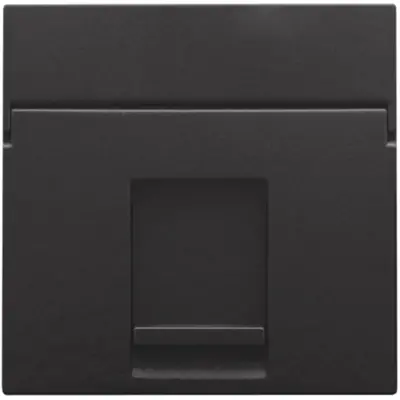 Niko centraalplaat 1-voudig vlak tbv RJ draagring piano black coated (200-65100)