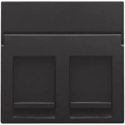 Niko centraalplaat 2-voudig vlak tbv RJ draagring piano black coated (200-65200)
