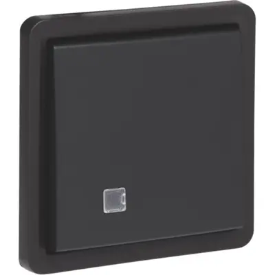 Niko Hydro verlichtbare pulsdrukker 1-voudig met controlevenster 1 maak- of verbreekcontact schroefklemmen zwart (761-30000)