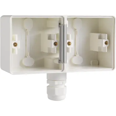 Niko Hydro opbouwbak 2-voudig horizontaal met 1x M20-ingang wit (701-84851)