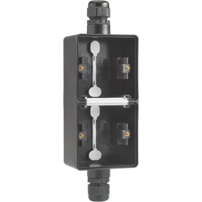 Niko Hydro opbouwbak 2-voudig verticaal met boven en onder 1x M20-ingang zwart (761-84261)