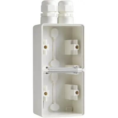 Niko Hydro opbouwbak 2-voudig verticaal met 2x M20-ingang wit (701-84252)
