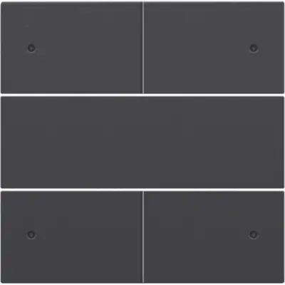 Niko afwerkingsset voor 4 voudige potentiaalvrije drukknop 24 V met LED's anthracite coated (122-40150)