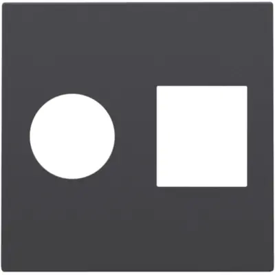 Niko centraalplaat coax en RJ45 anthracite coated (122-65702)