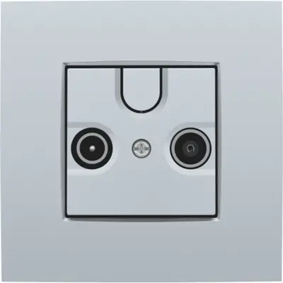 Niko centraalplaat coax voor TV en FM sterling coated (121-69593)