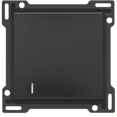 Niko schakelwip enkelvoudig met controlevenster piano black coated (200-60005)