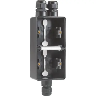 Niko Hydro opbouwbak 2-voudig verticaal met boven 2x en onder 1x M20-ingang zwart (761-84262)
