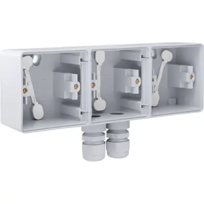 Niko Hydro opbouwbak 3-voudig horizontaal met 2x M20-ingang grijs (700-84952)