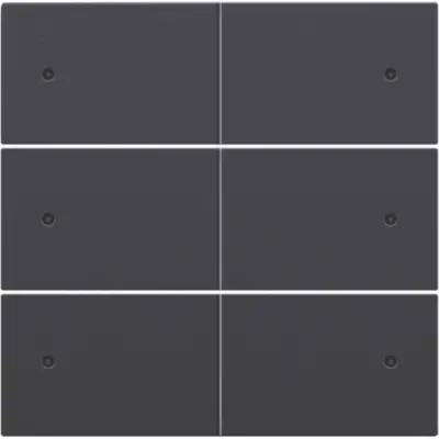Niko afwerkingsset voor 6-voudige potentiaalvrije drukknop 24 V met LED's anthracite coated (122-60150)