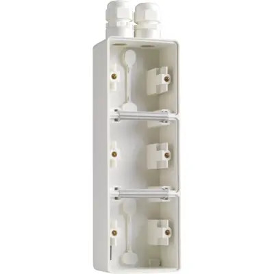 Niko Hydro opbouwbak 3-voudig verticaal met 2x M20-ingang wit (701-84352)