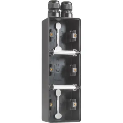 Niko Hydro opbouwbak 3-voudig verticaal met 2x M20-ingang zwart (761-84352)