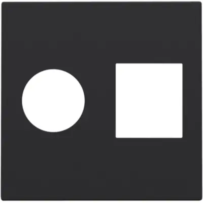 Niko centraalplaat Coax en RJ45 black coated (161-65702)