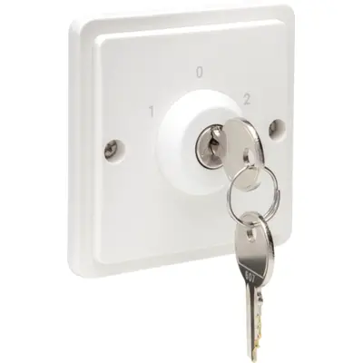 Niko Hydro sleutelschakelaar 10A met schroefklemmen wit (701-38700)