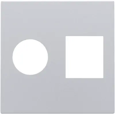 Niko centraalplaat 1-voudig Coax en RJ45 sterling coated (121-65702)