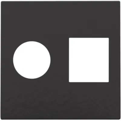 Niko centraalplaat coax RJ45 piano black coated (200-65702)