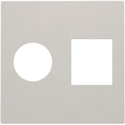 Niko centraalplaat 1-voudig Coax en RJ45 light grey (102-65702)