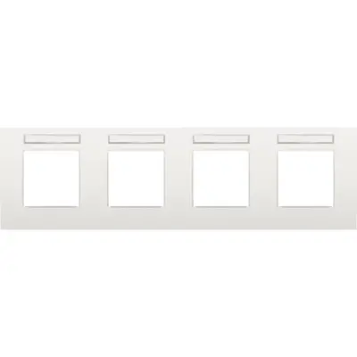 Niko afdekraam 4-voudig horizontaal met tekstveld Intense white (120-76402)