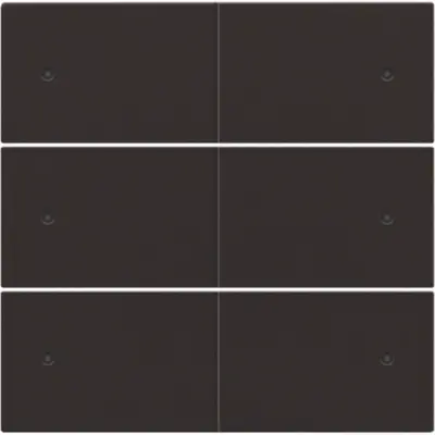 Niko afwerkingsset voor 6-voudige potentiaalvrije drukknop 24 V met LED's dark brown coated (124-60150)