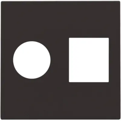 Niko centraalplaat 1-voudig Coax en RJ45 dark brown coated (124-65702)