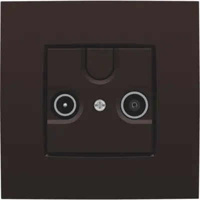 Niko centraalplaat coax voor TV en FM dark brown coated (124-69593)