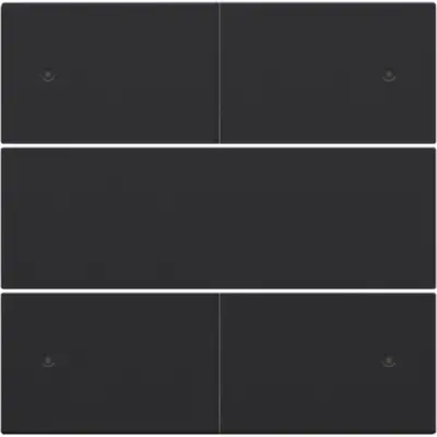 Niko afwerkingsset voor 4 voudige potentiaalvrije drukknop 24 V met LED's black coated (161-40150)