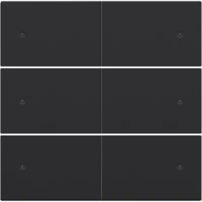 Niko afwerkingsset voor 6-voudige potentiaalvrije drukknop 24 V met LED's black coated (161-60150)