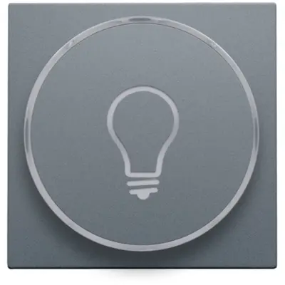 Niko centraalplaat met doorschijnende ring en lamp symbool blue grey coated (220-64008)