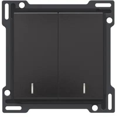 Niko schakelwip 2-voudig met controlevenster piano black coated (200-61507)