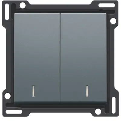 Niko schakelwip 2-voudig met controlevenster blue grey coated (220-61507)