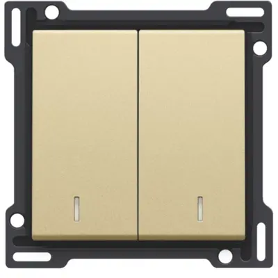 Niko schakelwip 2-voudig met controlevenster gold coated (221-61507)