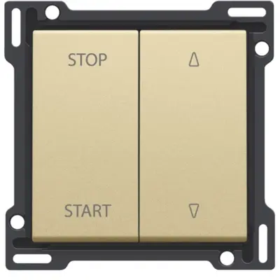 Niko jaloezieknop tbv tweevoudige elektrisch gescheiden schakelaar gold coated (221-65905)