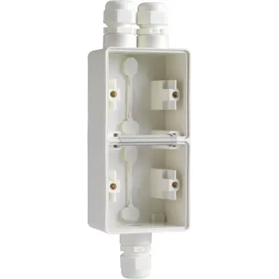 Niko Hydro opbouwbak 2-voudig verticaal met boven 2x en onder 1x M20-ingang wit (701-84262)
