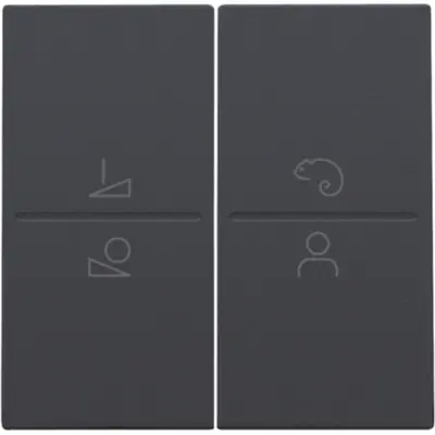 Niko afwerkingsset voor een draadloze schakelaar of een drukknop met 4 bedieningsknoppen en ledsturing anthracite coated(122-90002)