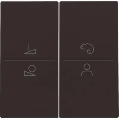 Niko afwerkingsset voor een draadloze schakelaar of een drukknop met 4 bedieningsknoppen en ledsturing dark brown coated (124-90002)