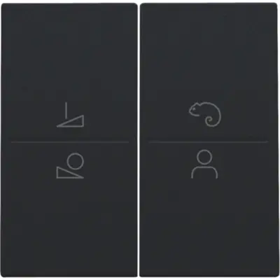 Niko afwerkingsset voor een draadloze schakelaar of een drukknop met 4 bedieningsknoppen en ledsturing black coated (161-90002)