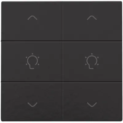 Niko dimbediening 2-voudig met symbool voor Niko Home Control piano black coated (200-51046)