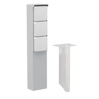 Niko Hydro tuinpaal met grondpin en wandcontactdoos 3-voudig randaarde grijs (700-36835)