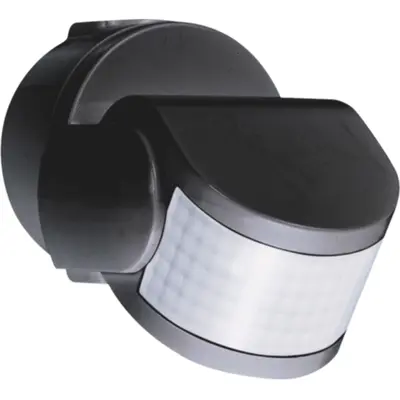 Niko opbouw bewegingsmelder wand/plafond IP55 230 V 12 meter 200 graden zwart (351-26470)