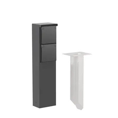 Niko Hydro tuinpaal met grondpin en wandcontactdoos 2-voudig randaarde zwart (761-36825)