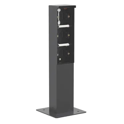 Niko Hydro tuinpaal 3-voudig leeg met grondplaat zwart (761-36930)