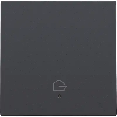 Niko afwerkingsset voor geconnecteerde enkele schakelaar met lens en symbool woning verlaten anthracite coated (122-32902)