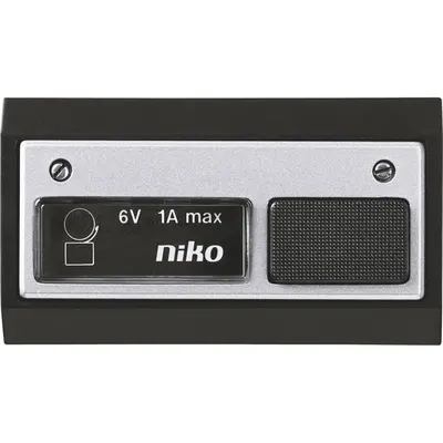 Niko toegangscontrole deurbel 6V 1A incl. lamp zwart/aluminium (05-540-06)