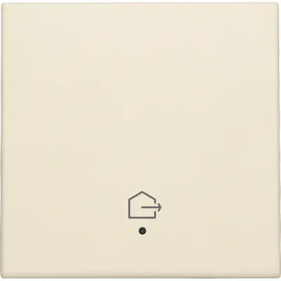 Niko afwerkingsset voor geconnecteerde enkele schakelaar met lens en symbool woning verlaten cream (100-32902)