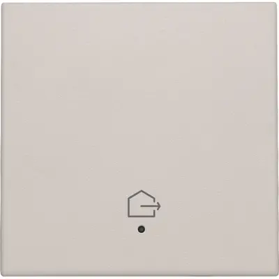 Niko afwerkingsset voor geconnecteerde enkele schakelaar met lens en symbool woning verlaten light grey (102-32902)