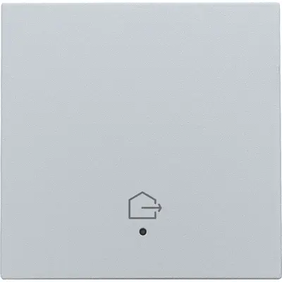 Niko afwerkingsset voor geconnecteerde enkele schakelaar met lens en symbool woning verlaten sterling coated (121-32902)