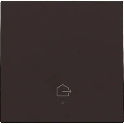Niko afwerkingsset voor geconnecteerde enkele schakelaar met lens en symbool woning verlaten dark brown coated (124-32902)