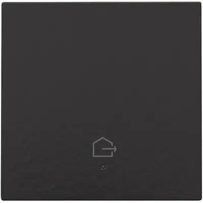 Niko afwerkingsset geconnecteerde enkele schakelaar met lens en symbool woning verlaten piano black coated (200-32902)