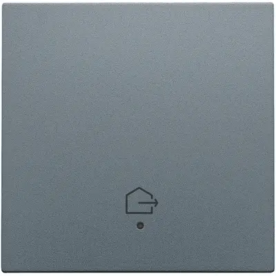 Niko afwerkingsset geconnecteerde enkele schakelaar met lens en symbool woning verlaten blue grey coated (220-32902)